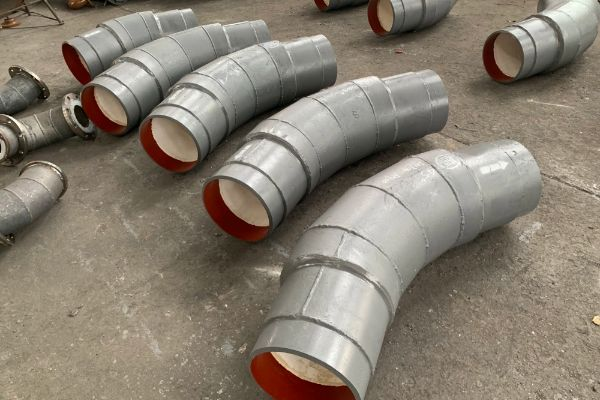 除尘灰件90°内衬陶瓷耐磨弯头 除尘灰件90°内衬陶瓷耐磨弯头